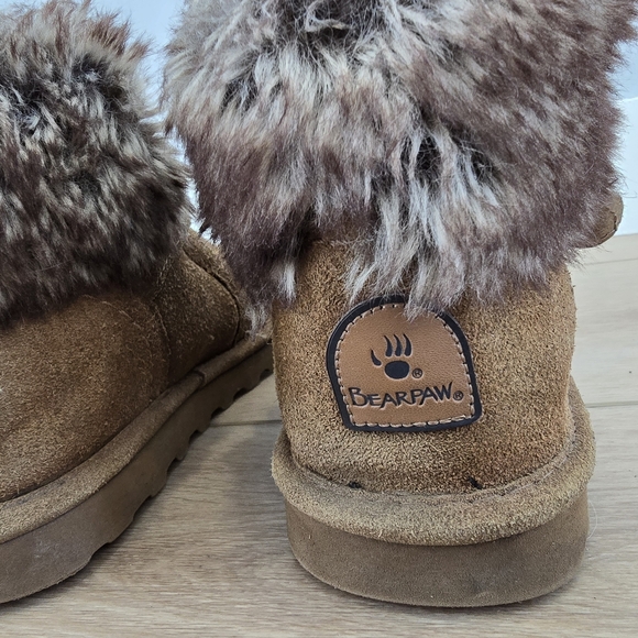 Bearpaw KoKo Suede Faux Fur Wool Sheepskin Hickory Boots Women's Size 8 Booties - Picture 8 of 10